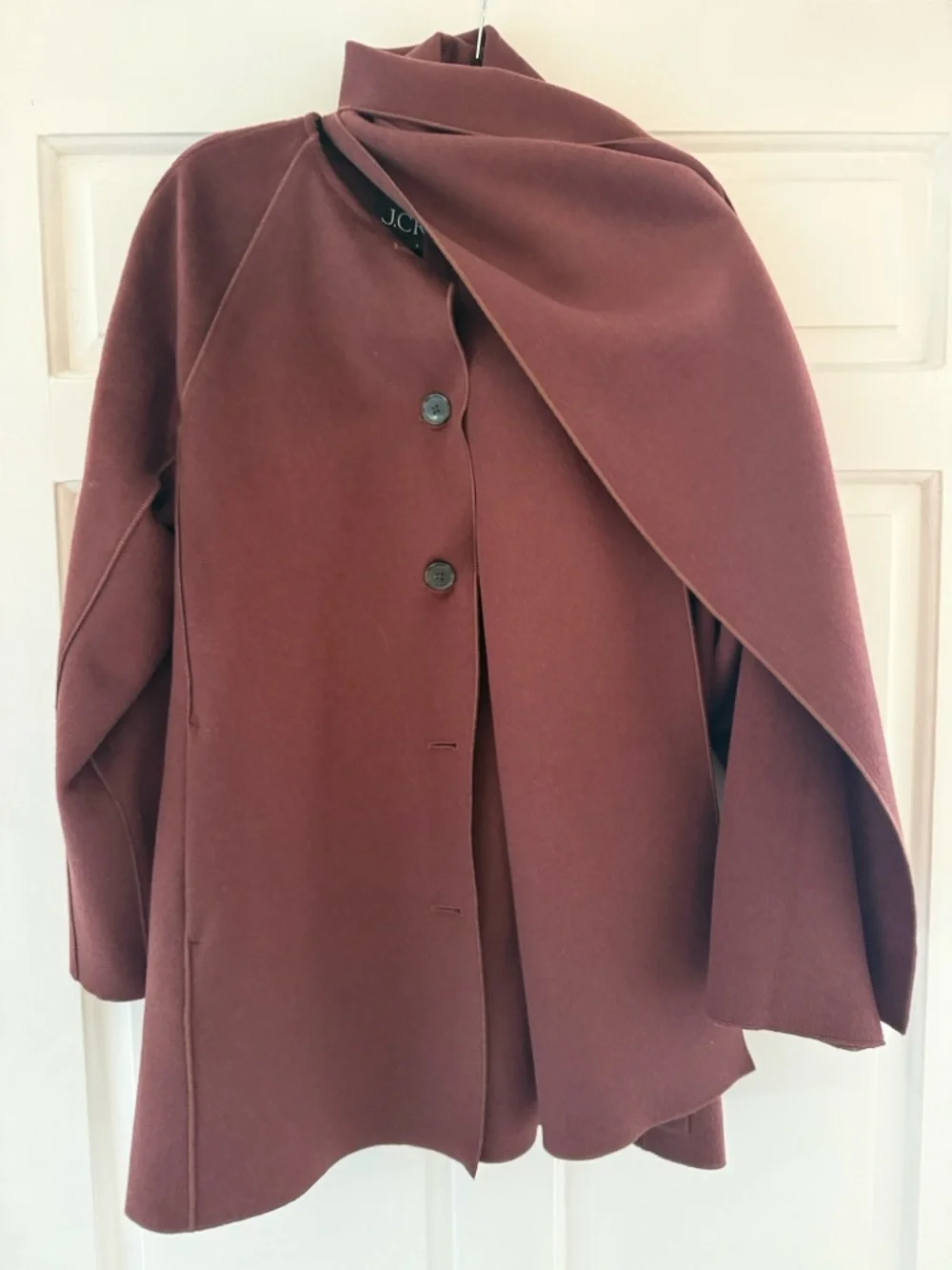 J. Crew Brown Wool Coat with Scarf - Picture 2 of 2